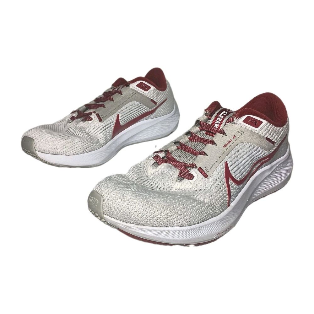 Nike Air Zoom Pegasus 40 Mens Size 8 White Red Athletic Running Shoes Sneakers